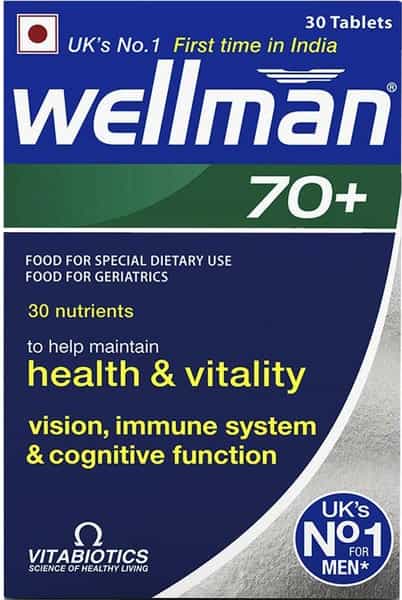 Wellman 70+ - Health Supplements (30 Nutrients) With Wellman 30 Tablet Free