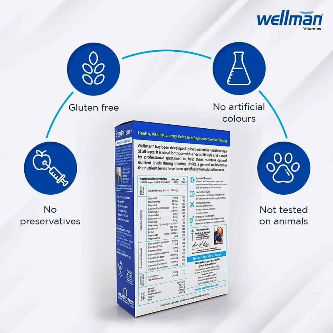 Buy WELLMAN 70+ HEALTH SUPPLEMENTS (30 NUTRIENTS) WITH WELLMAN 30