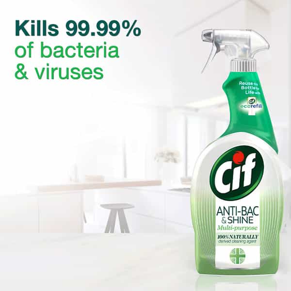 Cif Antibacterial Multipurpose Cleaner Spray Kills 99.99% Germs 700Ml