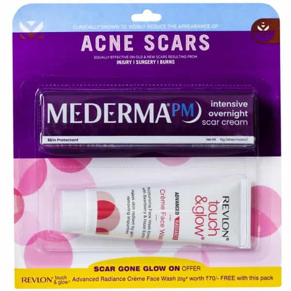 Mederma Pm Intensive Overnight Cream 10Gm (Free Revlon Tough & Glow Creme Face Wash 20Gm)