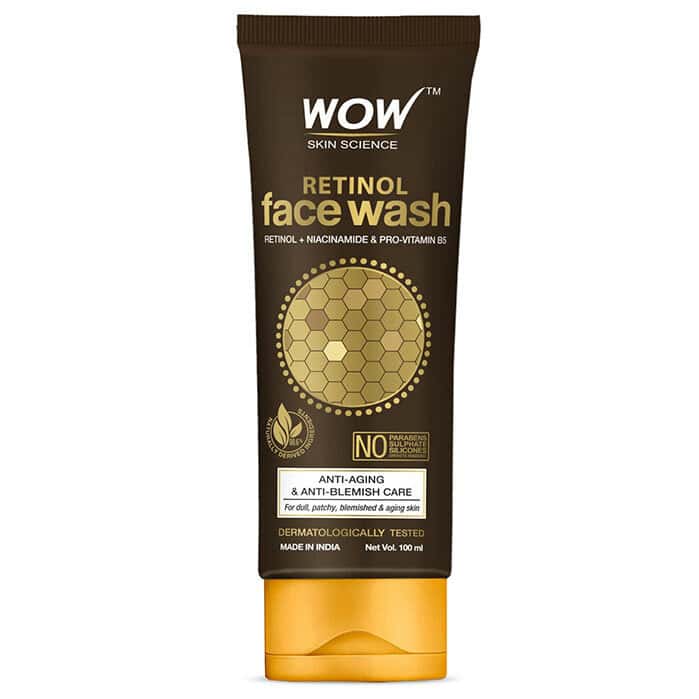 Wow Skin Science Retinol Face Wash For Fine Lines | Age Spots & Blemishes- 100ml Tube