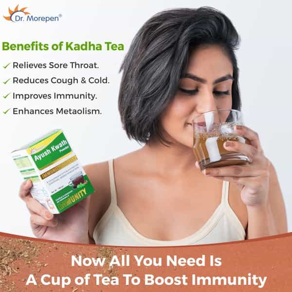 Dr. Morepen Ayush Kwath Ayurvedic Herbal Tea For Immunity Kadha Powder Immunity Booster - 100G