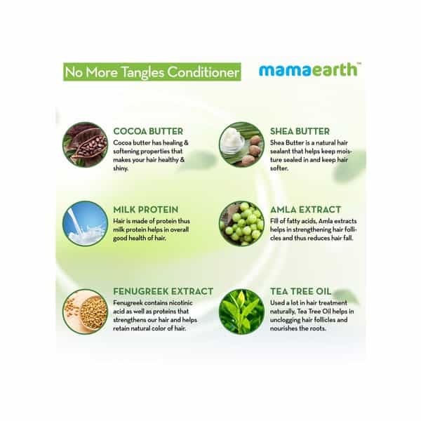 Mamaearth No More Tangles Hair Conditioner - 200Ml With Milk Protein Fenugreek Amla And Tea Tree