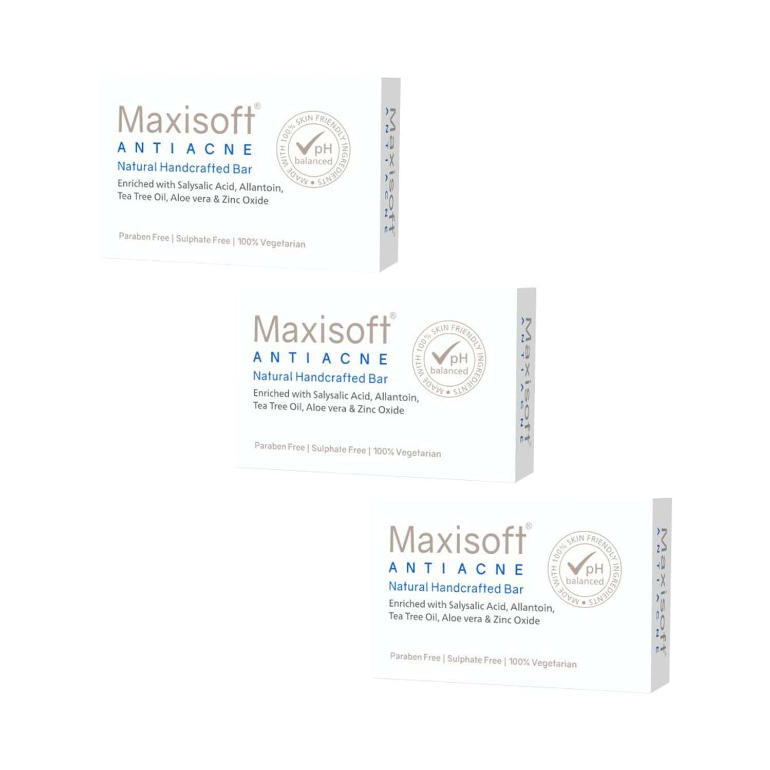 Maxisoft Anti Acne | Natural Handcrafted | Bar | 75 Gm | Pack Of 3