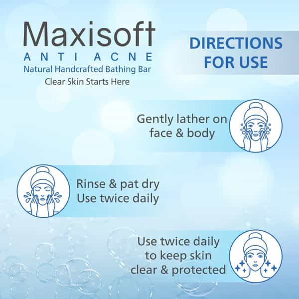 Maxisoft Anti Acne | Natural Handcrafted | Bar | 75 Gm | Pack Of 3