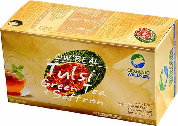 Organic Wellness Owreal Tulsi Green Plus Saffron Tea 25 Bag
