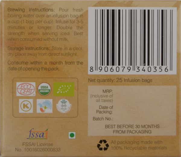 Organic Wellness Owreal Tulsi Green Plus Saffron Tea 25 Bag
