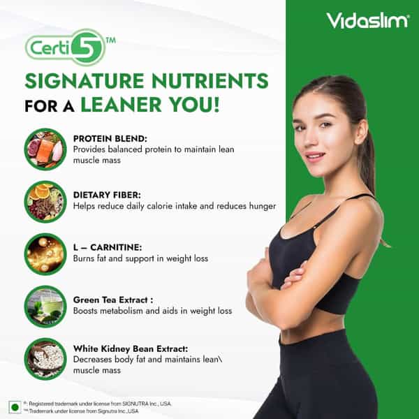 Vidaslim Meal Replacement Health Shake For Weight Management Caffe Latte Flavour Jar Of 400Gm