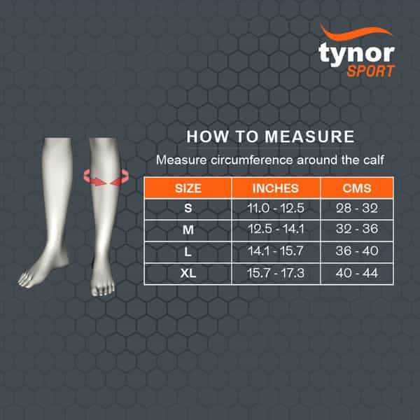 Tynor Calf And Shin Support Air Pro Black & Orange Small 1 Unit