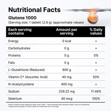 Glutone 1000 & Escor-Z - Setria Glutathione With Vitamin C Lime Flavor Tablets (Skin Glow Combo)