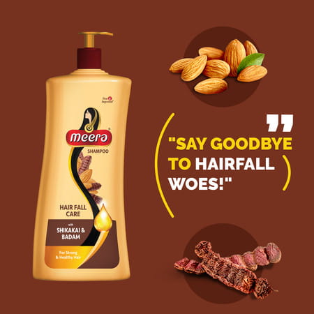 Meera Hairfall Care Shampoo | Goodness Of Badam & Shikakai | For Strong & Healthy Hair | 340ml