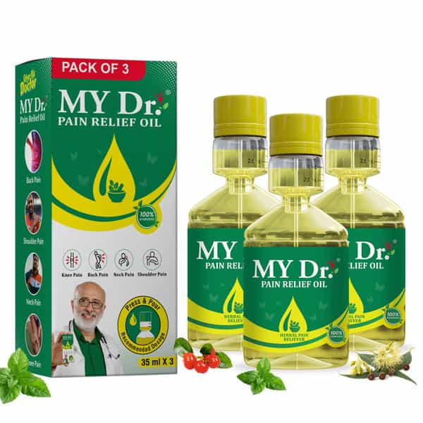 My Dr.pain Oil Relief Oil - Relieves Joint Pains & Body Pains - Aromatic | Non-Sticky 35Ml Pack Of 3