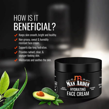 Man Arden Hydrating Face Cream For Men -Vitamin B5 Hyaluronic Acid For Skin Moisturization 50 G