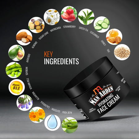 Man Arden Hydrating Face Cream For Men -Vitamin B5 Hyaluronic Acid For Skin Moisturization 50 G