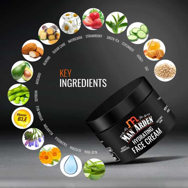 Man Arden Hydrating Face Cream For Men -Vitamin B5 Hyaluronic Acid For Skin Moisturization 50 G
