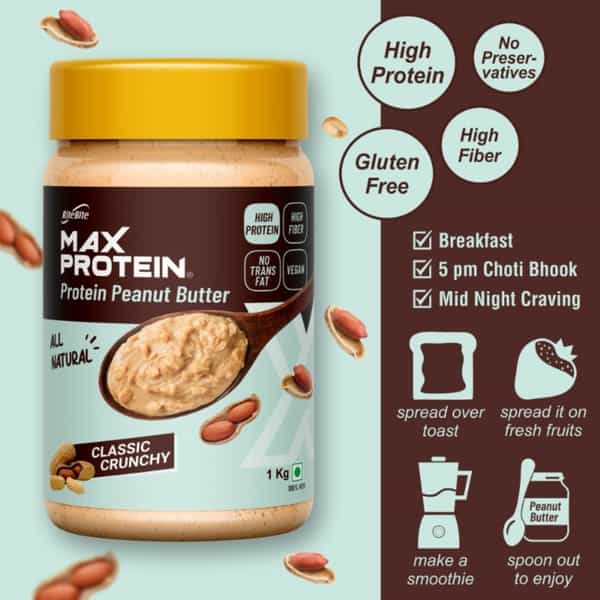 Max Protein Peanut Spread - Classic Crunchy [1 Kg] - Pack Of 1