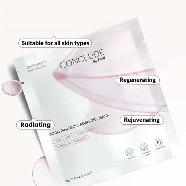 Conclude Pdrn Pink Collagen Gel Mask | Rejuvenating| Hydrating & Radiance-Boosting | 28G (1 Sheet)
