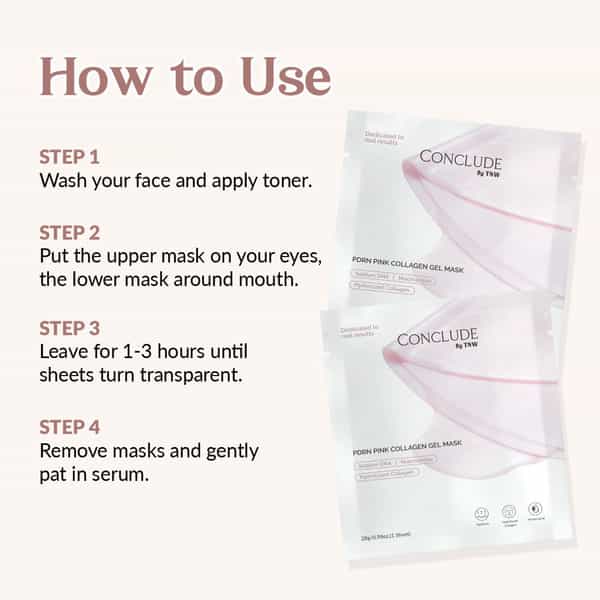 Conclude Pdrn Pink Collagen Gel Mask | Rejuvenating| Hydrating & Radiance-Boosting | 28G (1 Sheet)