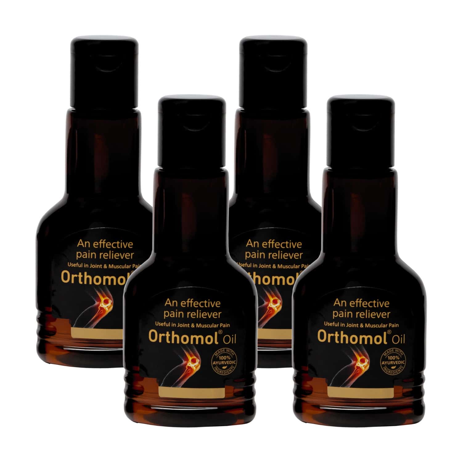 Orthomol Ayurvedic Pain Relief Oil For Joint Pain | Muscular Pain - 50 Ml (pack Of 4)