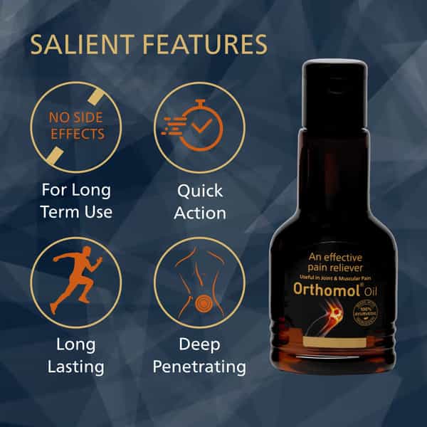 Orthomol Ayurvedic Pain Relief Oil For Joint Pain | Muscular Pain - 50 Ml (Pack Of 4)