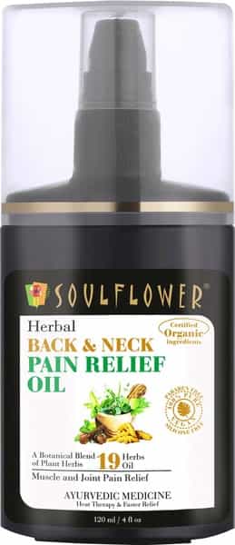 Soulflower Back & Neck Pain Relief Oil With Botanical Blend Of 19 Plant Herbs -120Ml