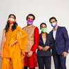 Quarant 4 Ply Designer Protective Surgical Face Mask With Nose Pin Ombre Combo - Pack Of 50
