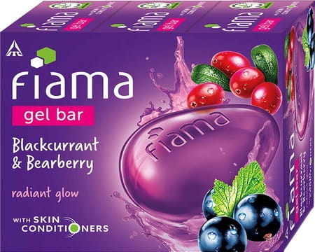 Fiama Gel Soap Bar Blackcurrant And Bearberry Radiant Glow With Skin Conditioners - 125g(Pack Of 3)
