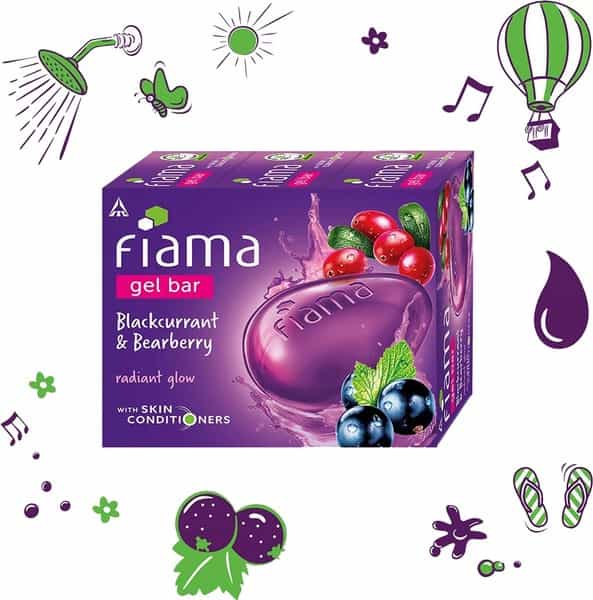 Fiama Gel Soap Bar Blackcurrant And Bearberry Radiant Glow With Skin Conditioners - 125G(Pack Of 3)