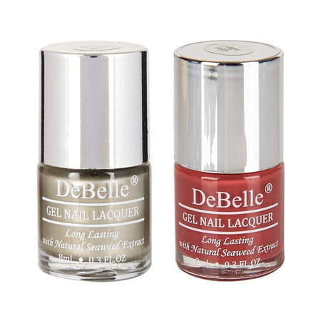 Debelle Gel Nail Polish Gift Set Of 2 - Rustique Gold | Scarlet Ruby - 16ml (8 Ml Each) Gi