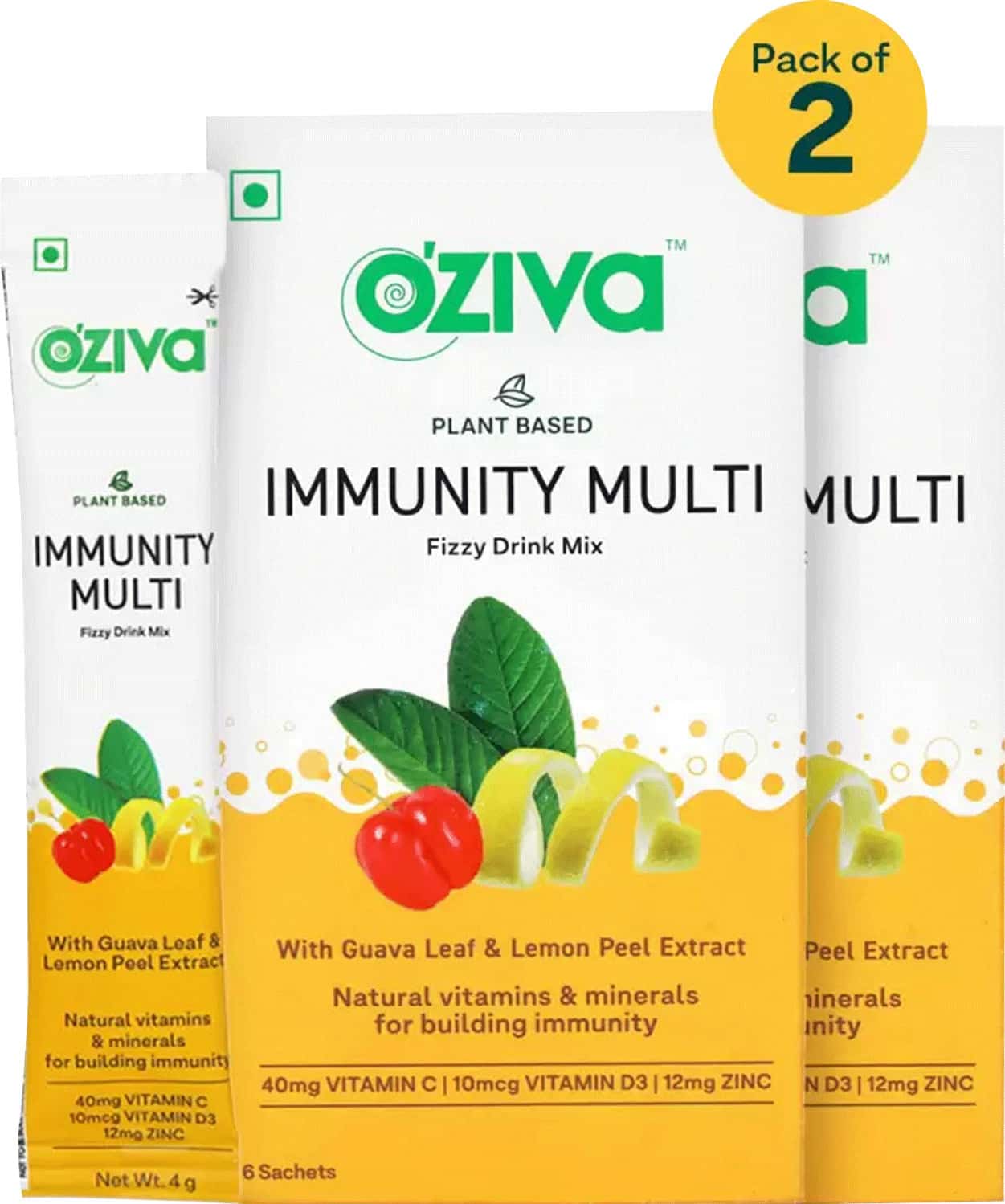 Oziva Immunity Multivitamins Fizzy Drink To Strengthen Immunity - Pack Of 2(12 Pcs)