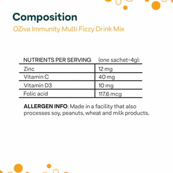 Oziva Immunity Multivitamins Fizzy Drink To Strengthen Immunity - Pack Of 2(12 Pcs)