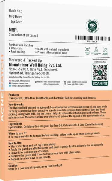 Mountainor Acne Pimple Patch For Men - 72 Patches