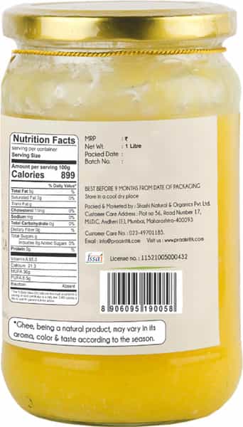 Praakritik Natural Desi Gir Cow A2 Ghee 1 Ltr