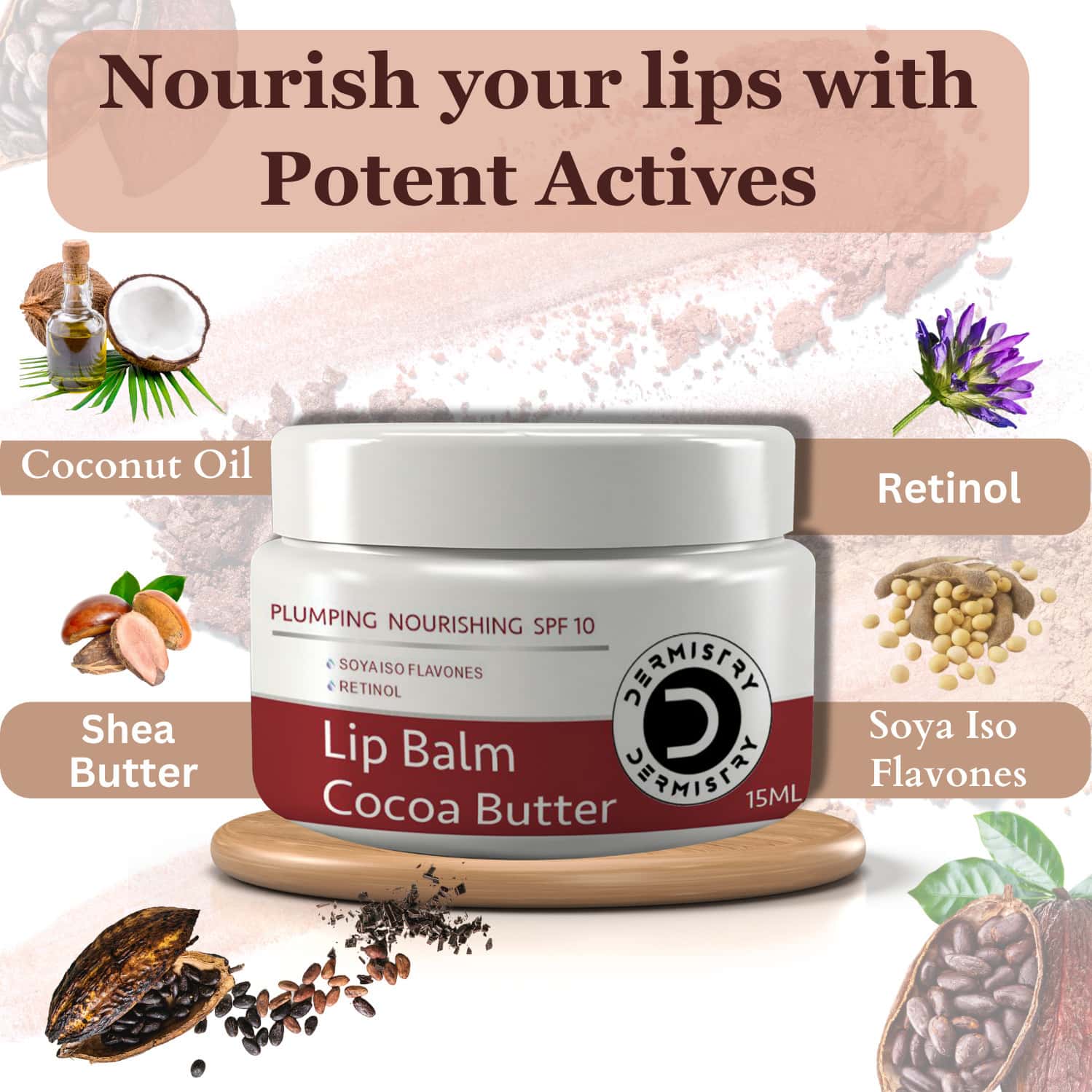Buy DERMISTRY NOURISHING COCOA BUTTER SHEA BUTTER SPF10 LIP BALM & TAN