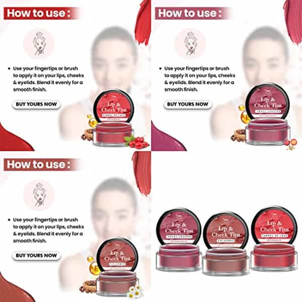 Tnw The Natural Wash Lip & Cheek Tint - Pink | Red | Brown 15G