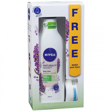 Nivea Naturally Good Natural Avocado Body Lotion 200ml With Nivea Soft 50ml Free