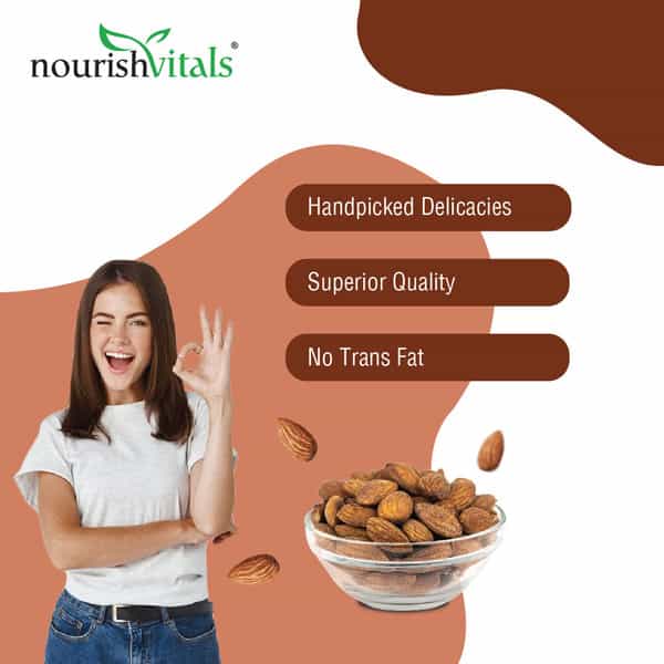 Nourishvitals Peri Peri Rosted Almonds | 100% Natural California With No Preservatives | 200G