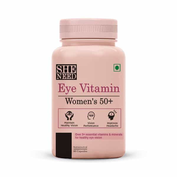 Sheneed Womens Eye Vitamin 50+ Supplement For Dry Eyes | Healthy Vision - 60 Capsules