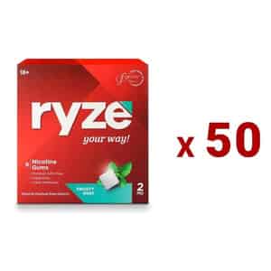 Ryze Nicotine Gums | Frosty Mint | 2mg | Helps In Quitting Smoking & Tobacco | 9 Count | Pack Of 50