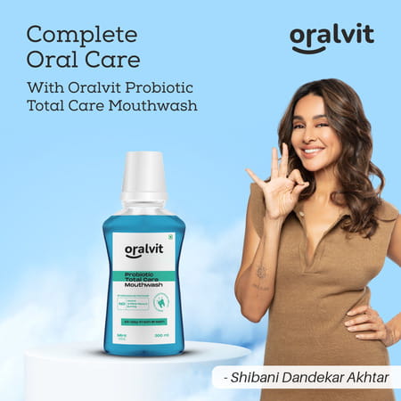 Oralvit Probiotic Total Care Mouthwash With Mild Mint | Kill 99% Of Germs | For Men & Women - 300ml
