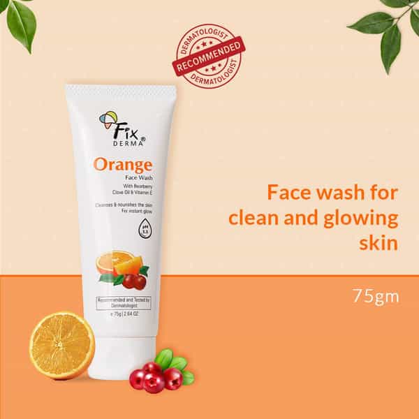 Fixderma Orange Face Wash With Vitamin E & Bearberry - 75G
