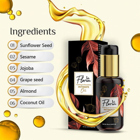 Floren Soothing & Nourishing Intimate Oil For Women Intimate Hygiene Care - 50Ml (Pack Of 2)