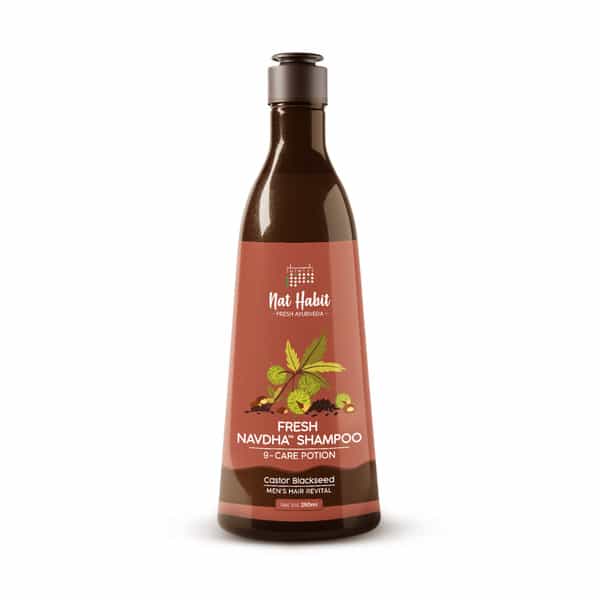 Nat Habit Natural Hair Shampoo | Men | Hairfall & Dandruff Control | Revital & Nourishment (250Ml)