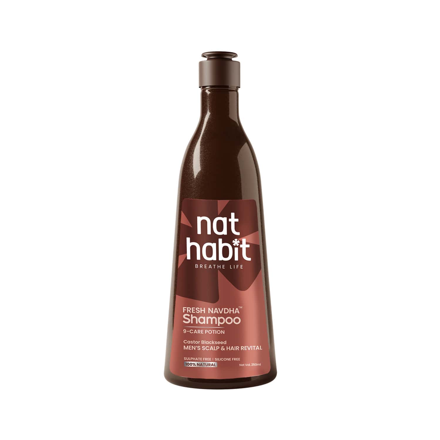 Nat Habit Natural Hair Shampoo | Men | Hairfall & Dandruff Control | Revital & Nourishment (250ml)
