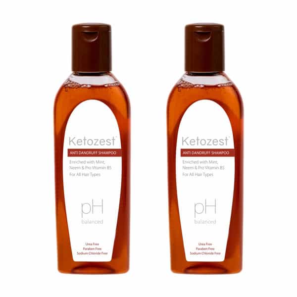 Ketozest Anti-Dandruff Shampoo 100 Ml| Ketoconozole 2%, Mint, Neem & Vitamin B5 (100 Ml - Pack Of 2)