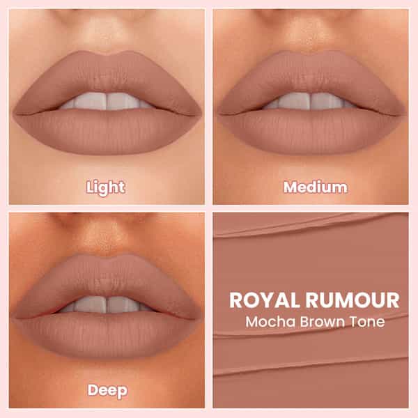 Tnw The Natural Wash Comfy Matte Liquid Lipstick 02 Royal Rumour | Mocha Brown Tone 3 Ml