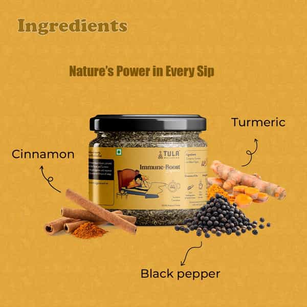 Tula Wellbeing Immune-Boost Infusion | 100% Natural With Cinnamon | Turmeric & Black Pepper - 100G