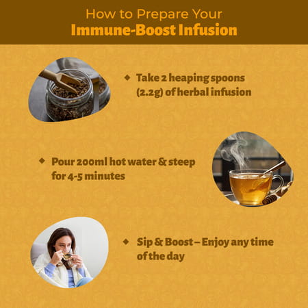Tula Wellbeing Immune-Boost Infusion | 100% Natural With Cinnamon | Turmeric & Black Pepper - 100g