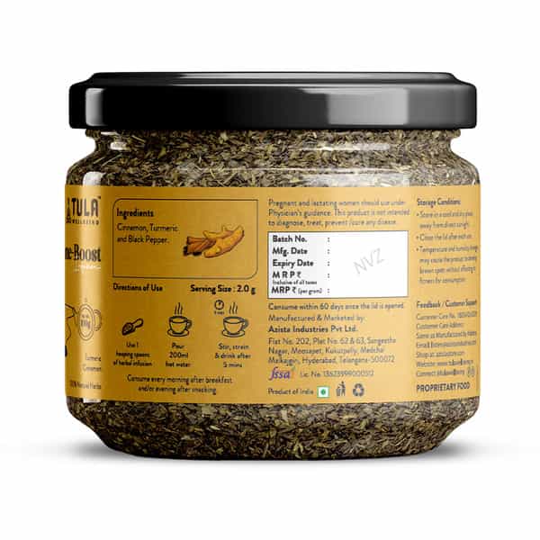 Tula Wellbeing Immune-Boost Infusion | 100% Natural With Cinnamon | Turmeric & Black Pepper - 100G