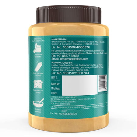 Muscleblaze Classic Peanut Butter With Omega 3 & 6 | Creamy | 26 G Protein | 1 Kg